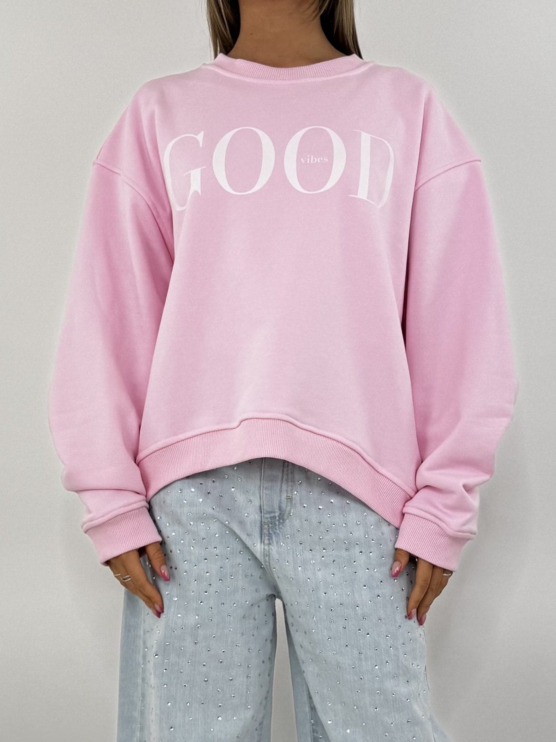 Felpa Good vibes pink