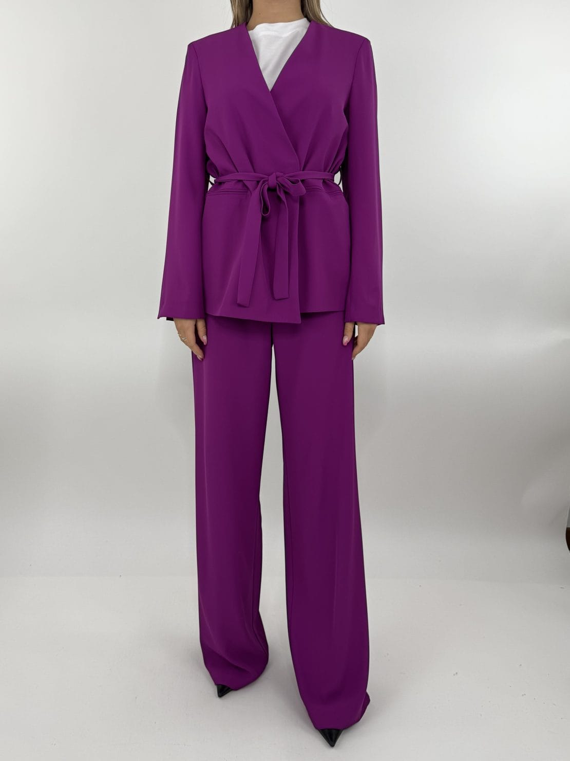 Pantalone palazzo malva