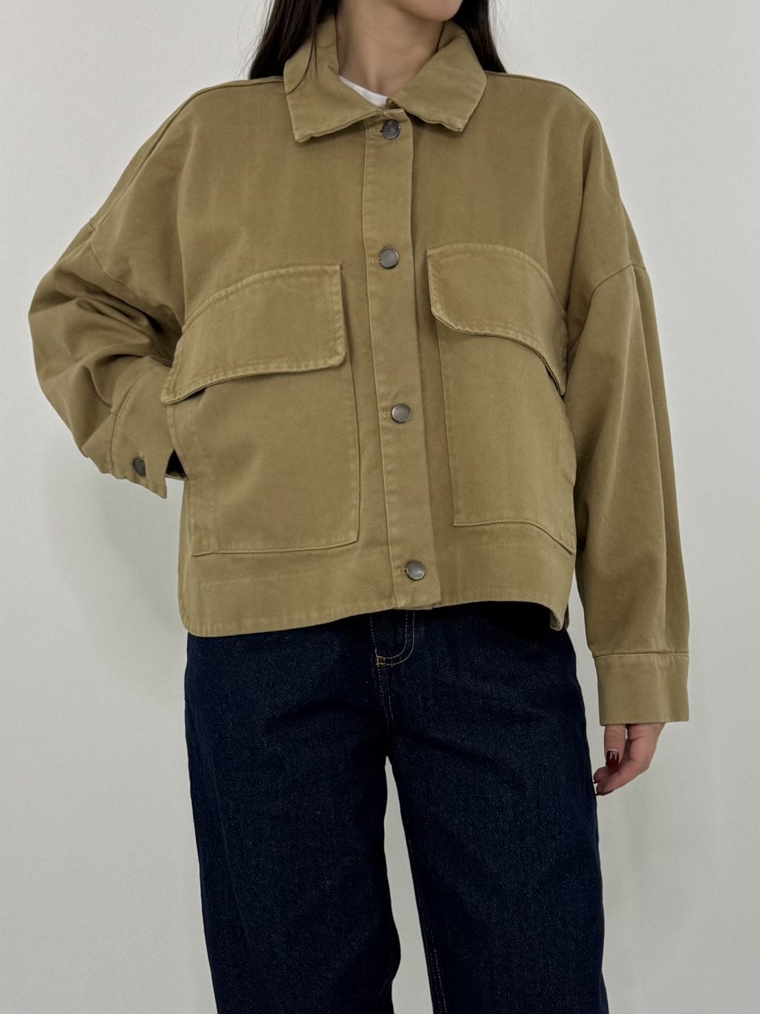 Giacca denim beige
