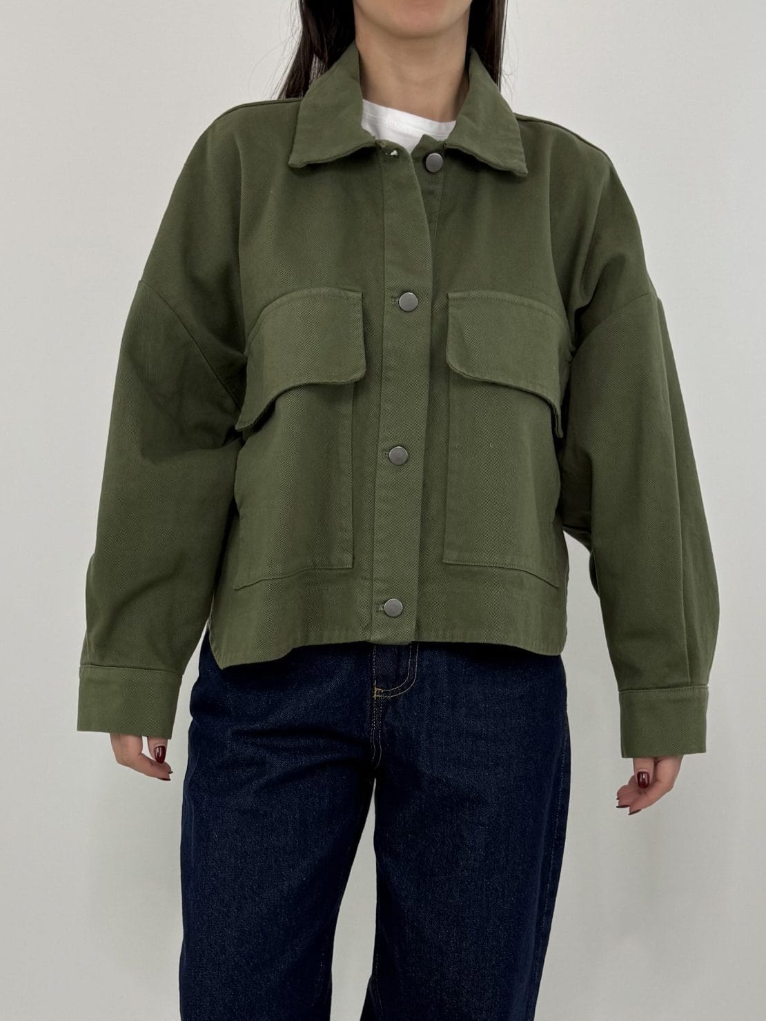 Giacca denim militare