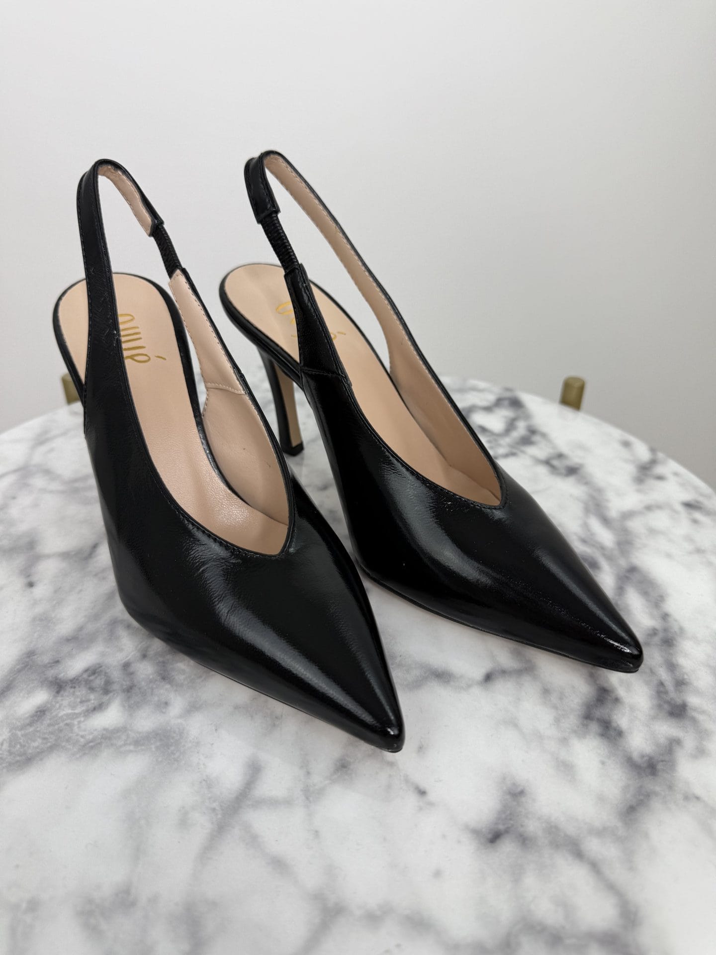 Slingback V nero
