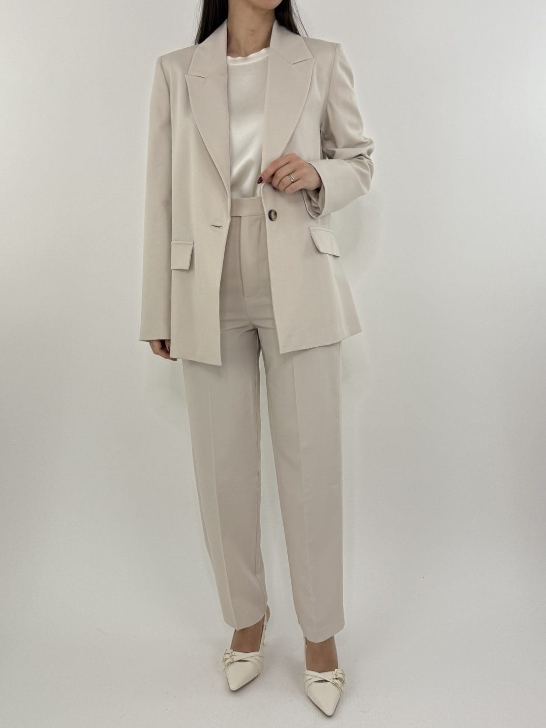 Completo giacca + pantalone sigaretta burro