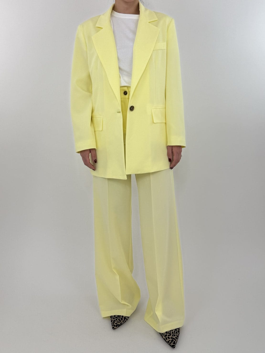 Pantalone gamba dritta giallo