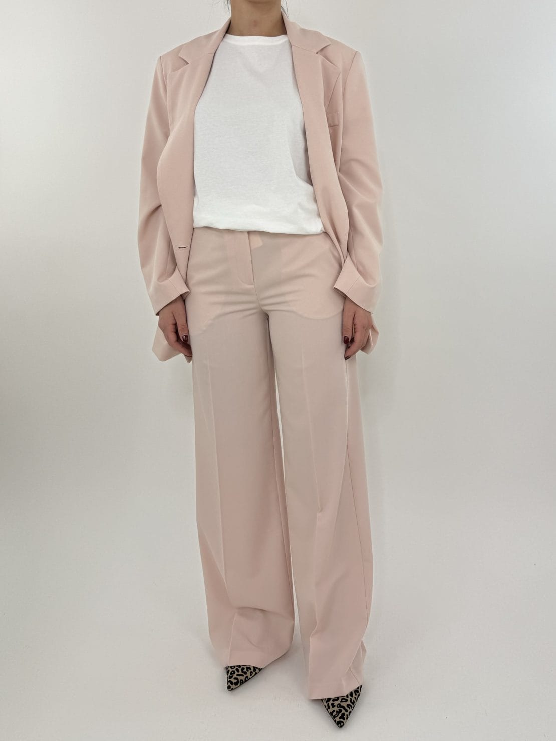 Pantalone gamba dritta rosa