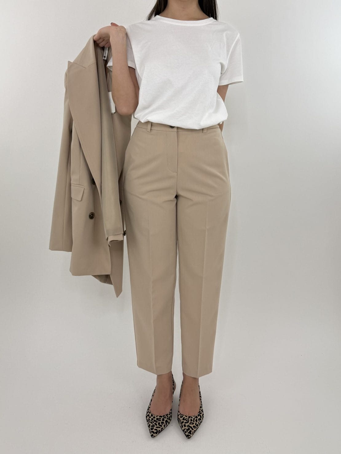 Pantalone sigaretta beige