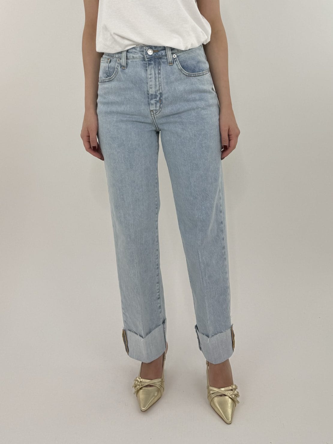 Jeans Mandy chiaro taglio vivo
