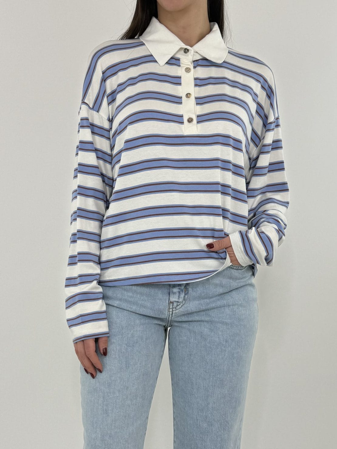 Polo serafino panna/celeste
