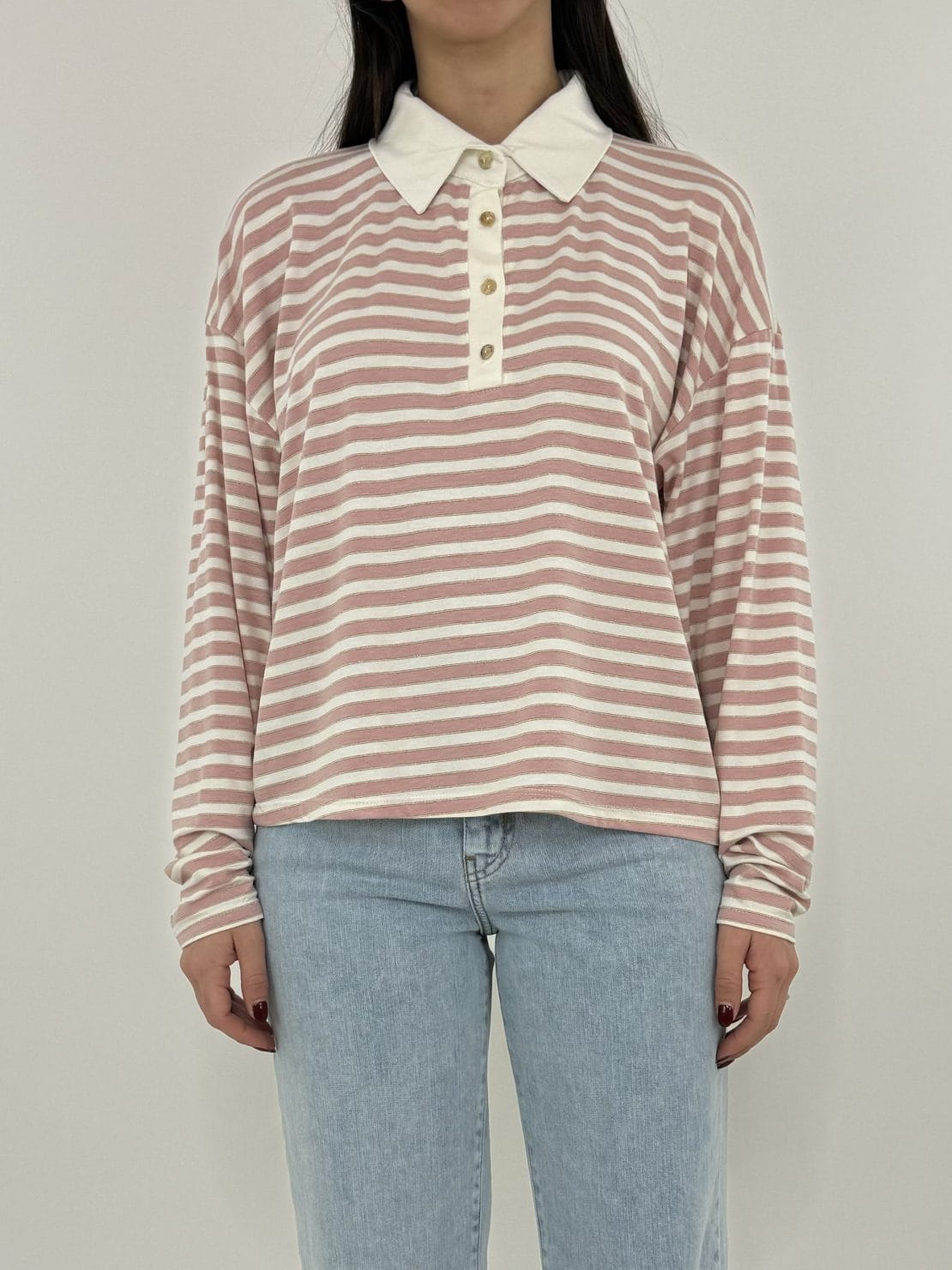 Polo serafino panna/rosa