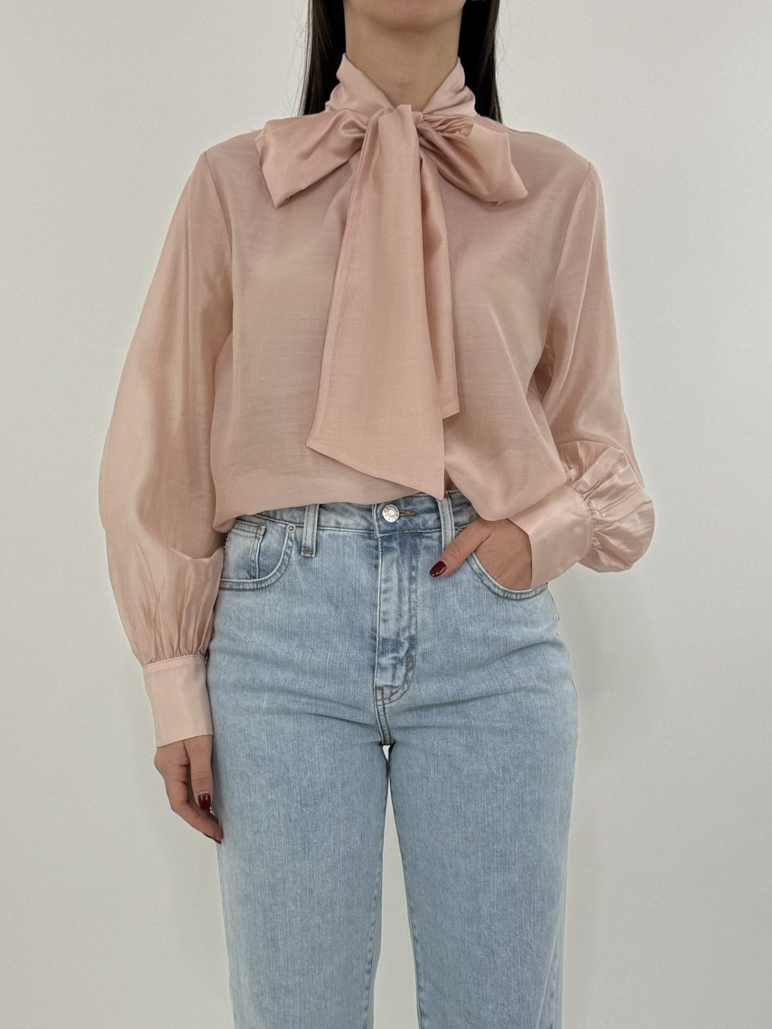 Camicia fiocco rosa