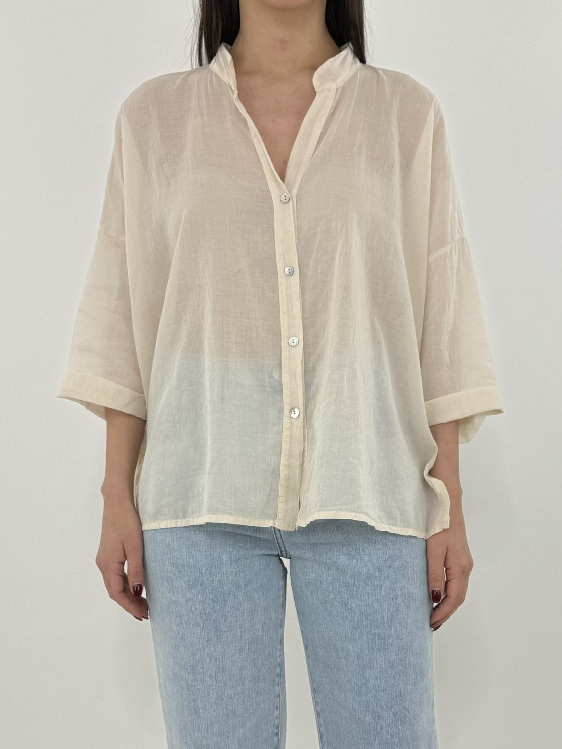 Camicia voile vaniglia