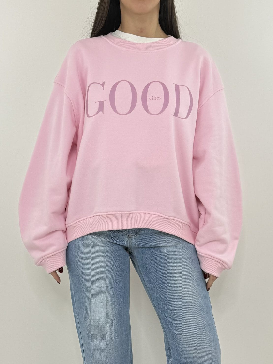 Felpa Good vibes rosa