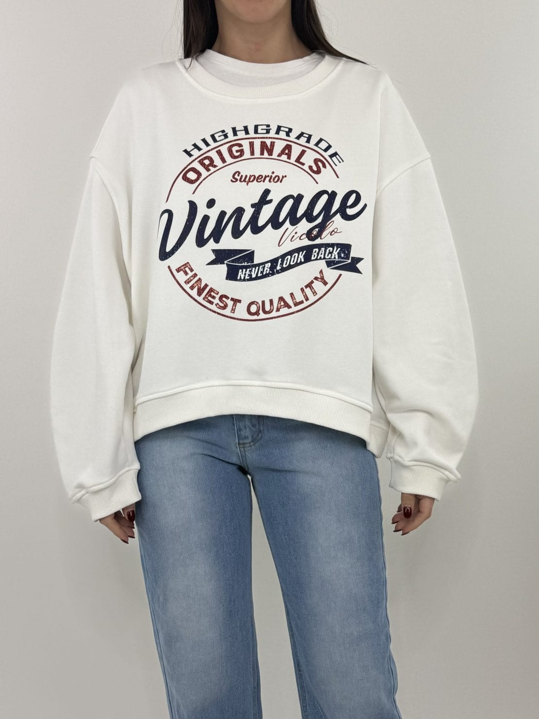 Felpa Vintage  bianca