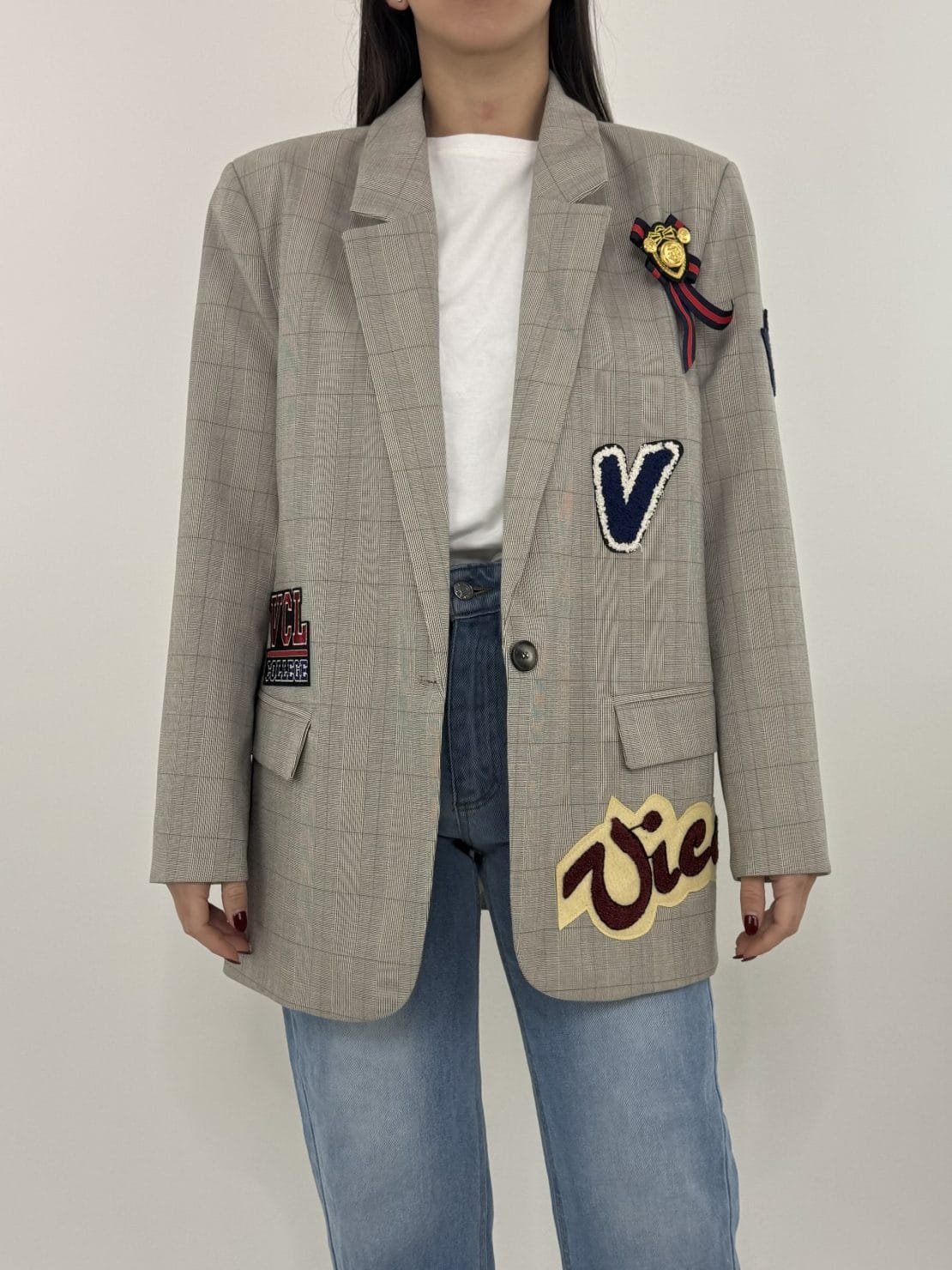Giacca principe di galles patch