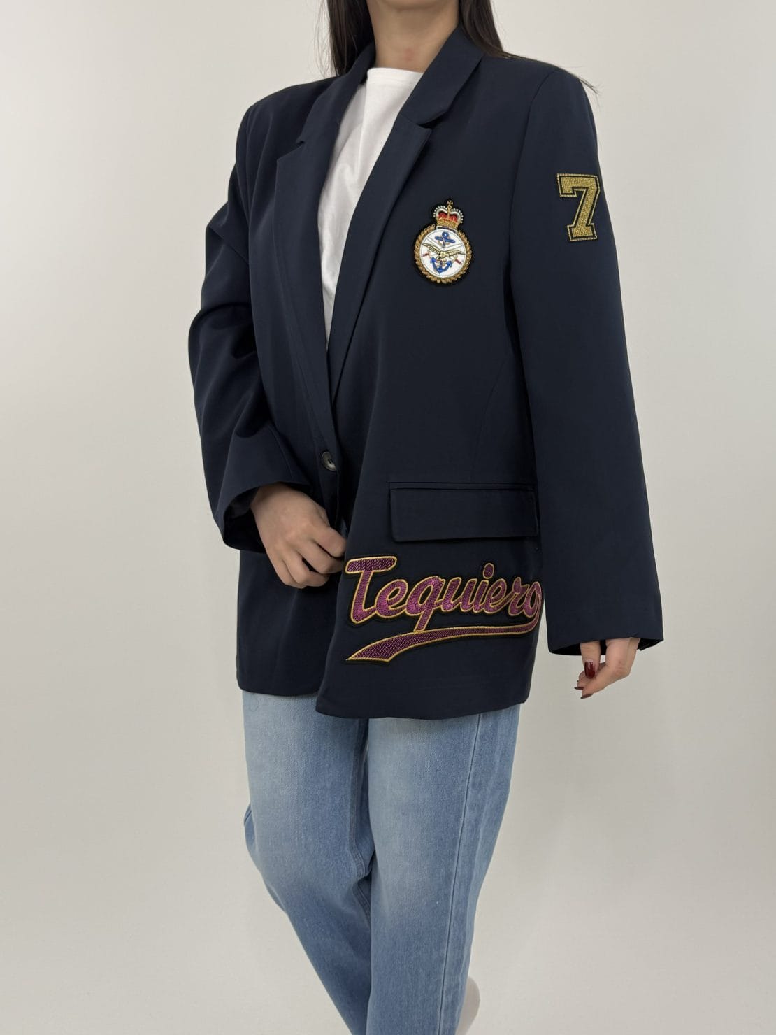 Giacca over blu patch