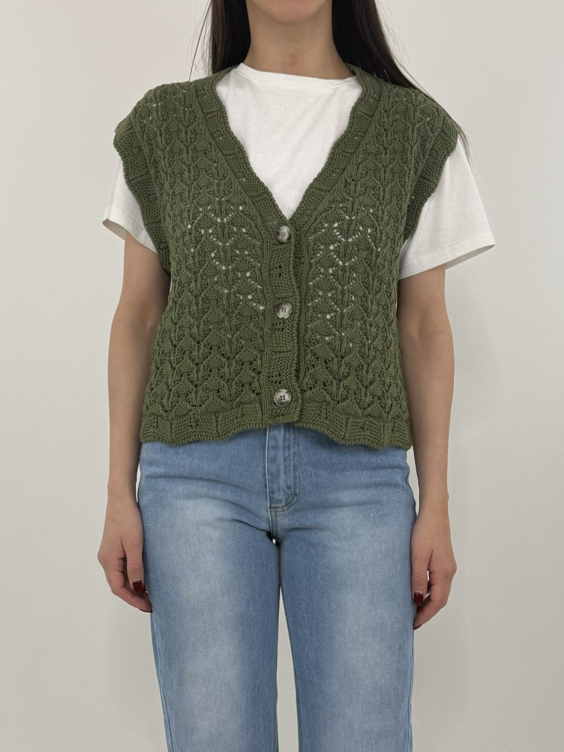 Gilet bottoni crochet militare