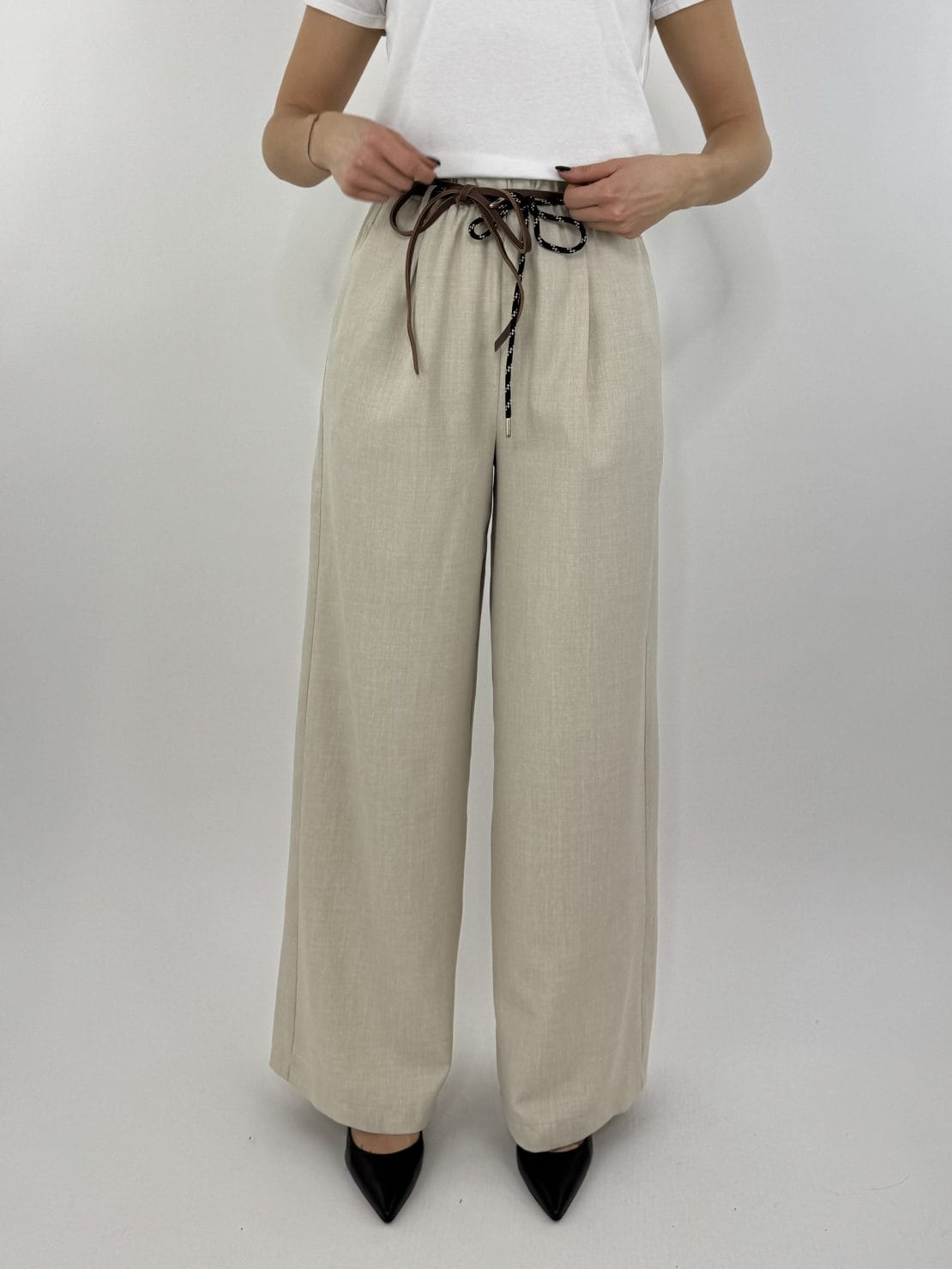Pantalone palazzo beige
