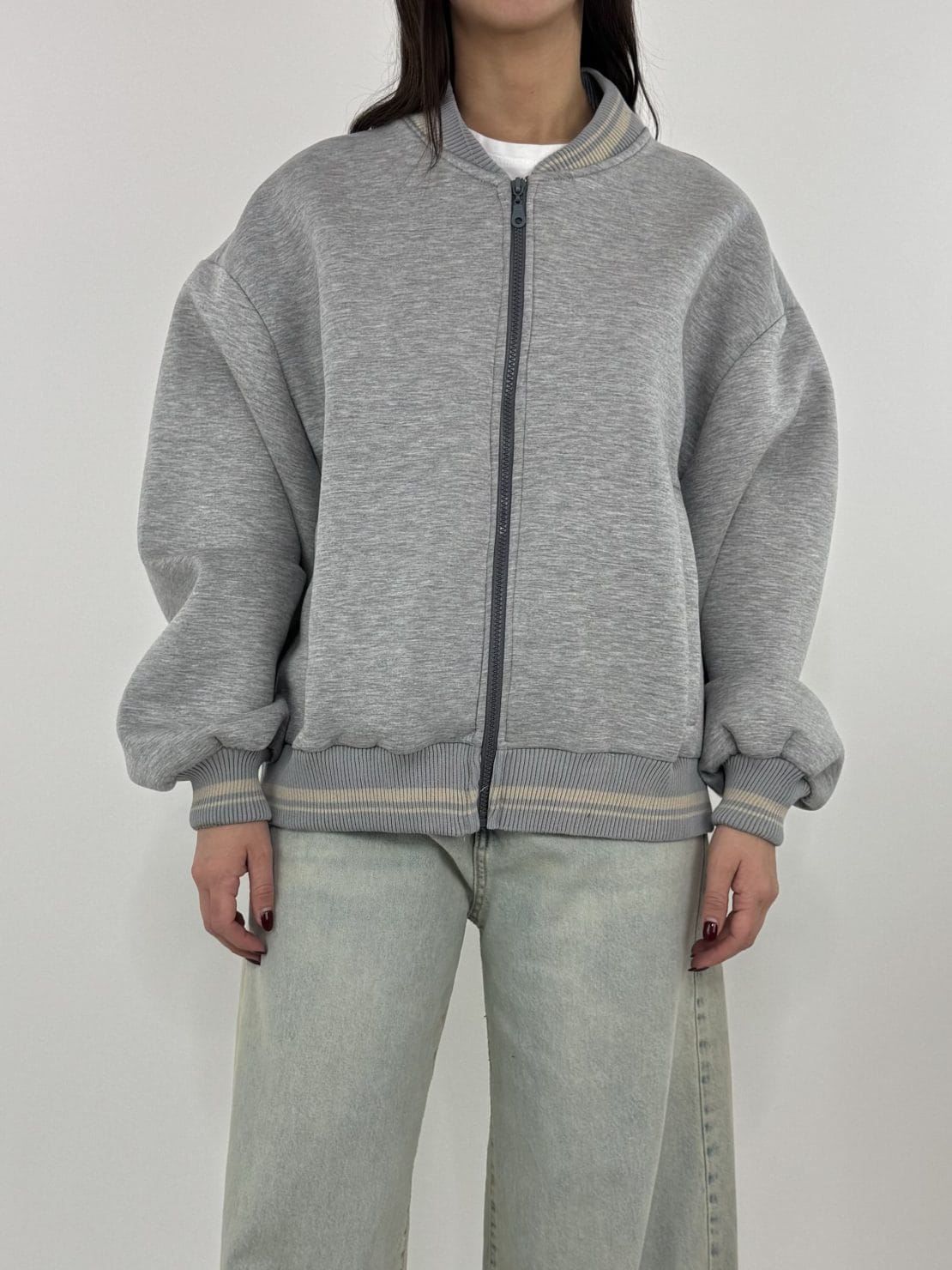 Bomber neoprene grigio