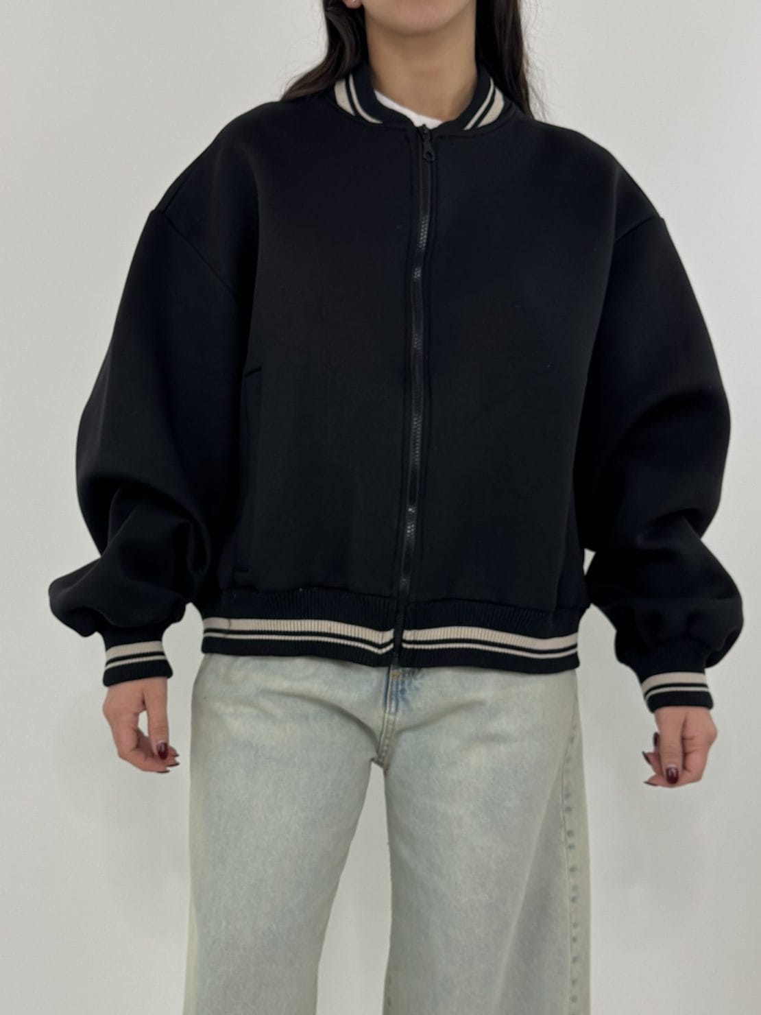 Bomber neoprene nero