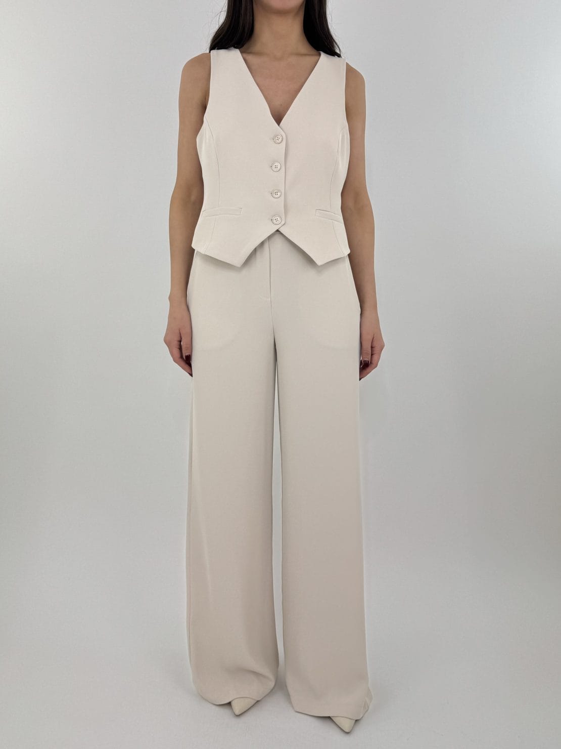 Completo in crepe gilet + pantalone neve
