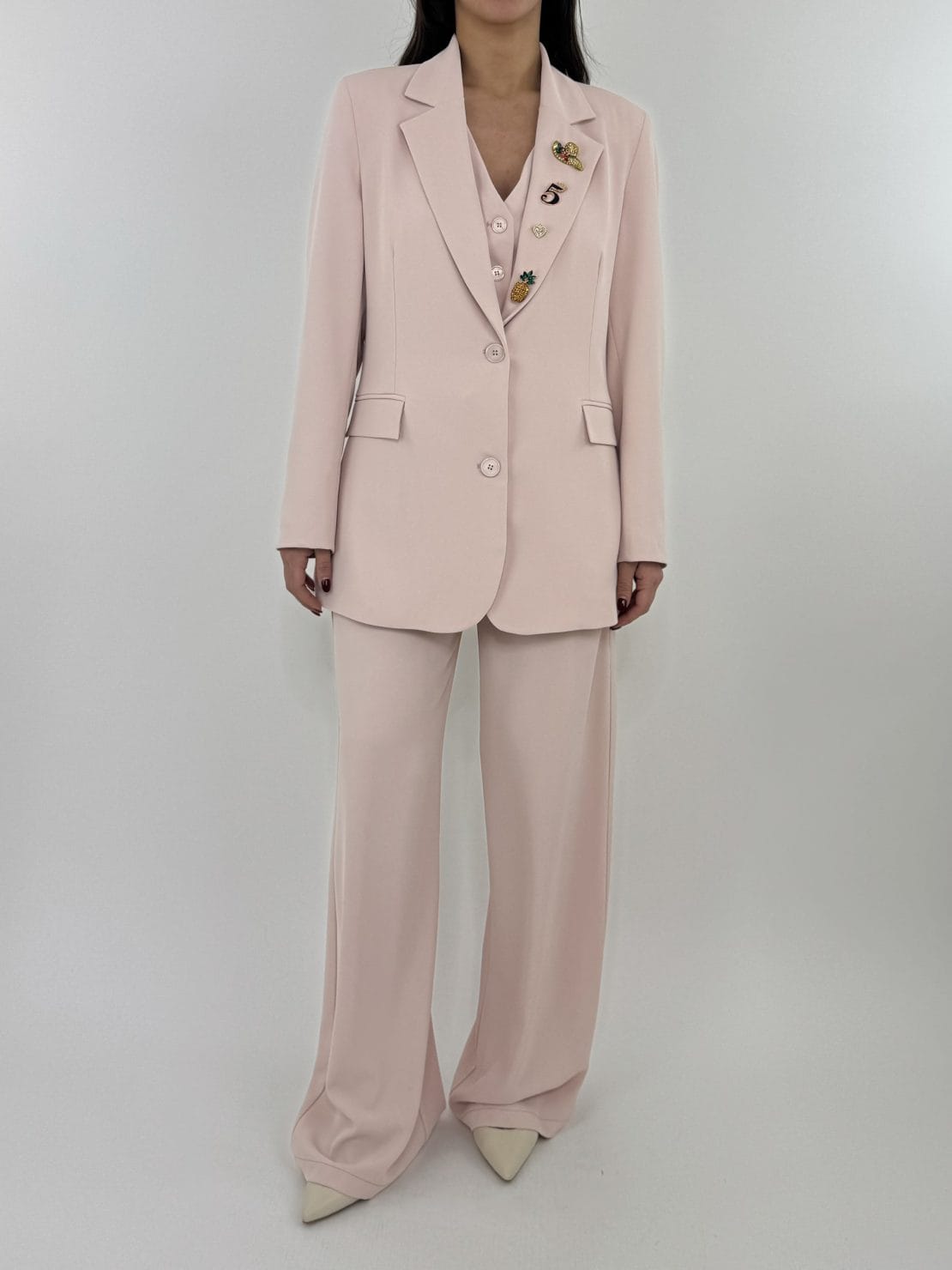 Giacca in crepe rosa