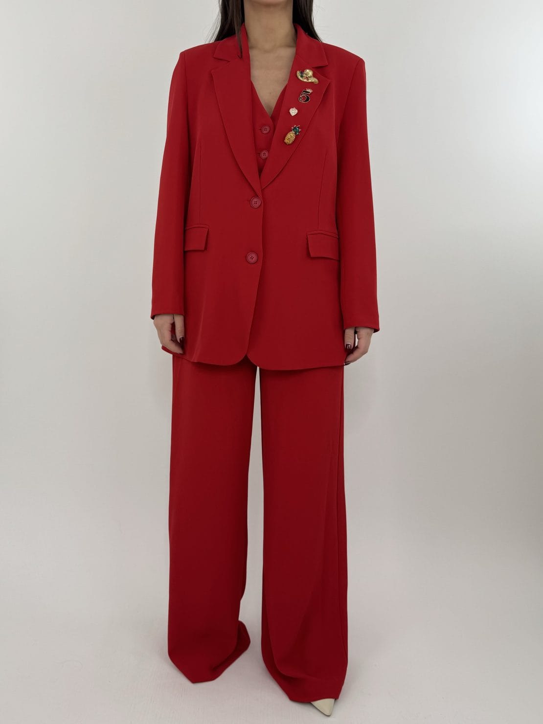 Giacca in crepe rosso