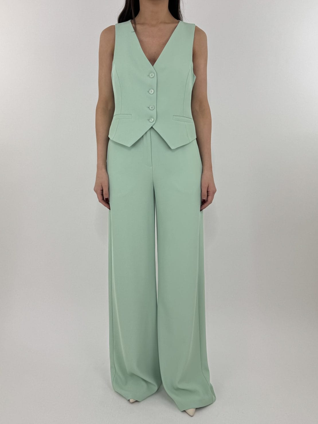 Completo in crepe gilet + pantalone acqua