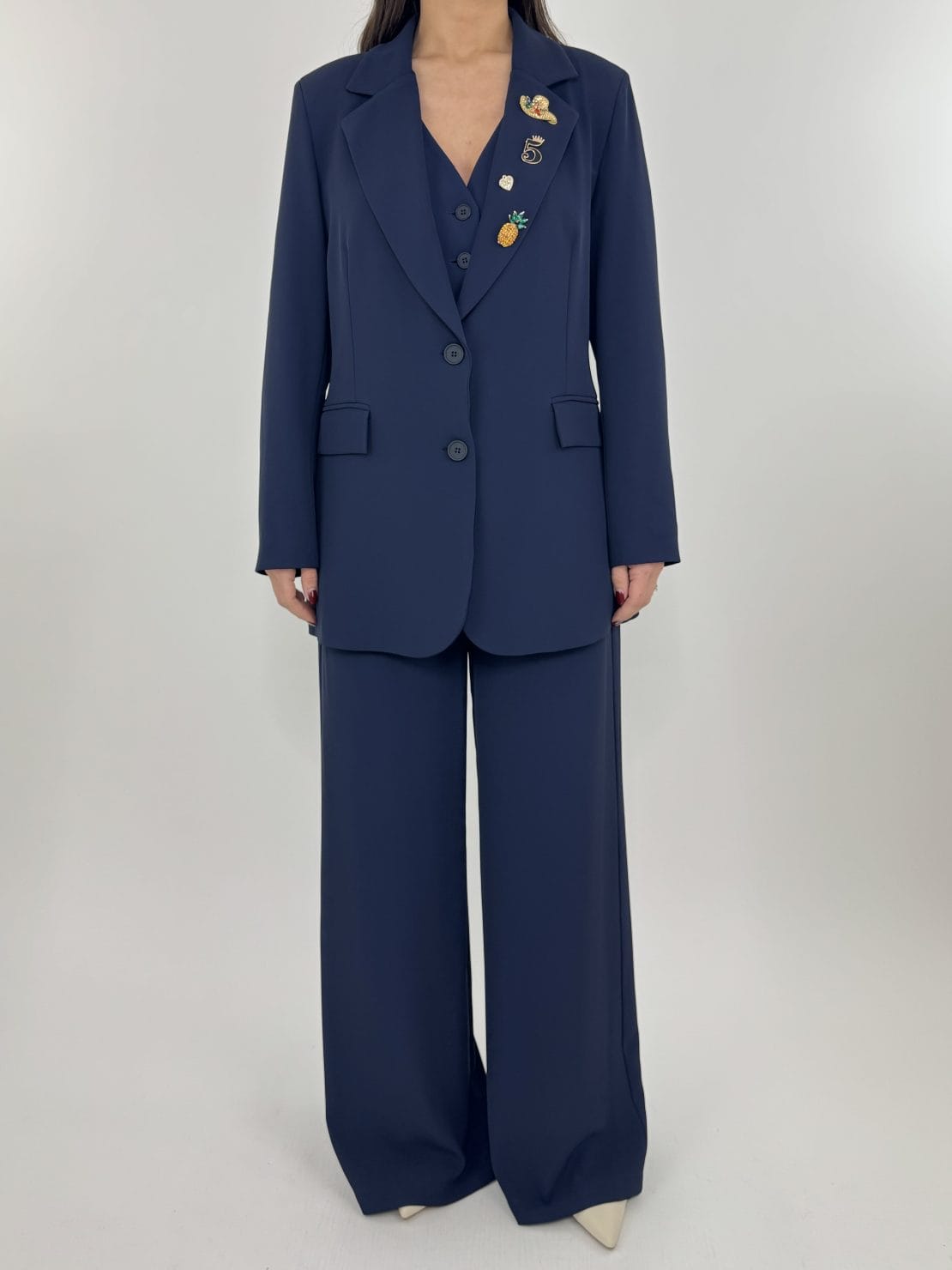 Giacca in crepe blu