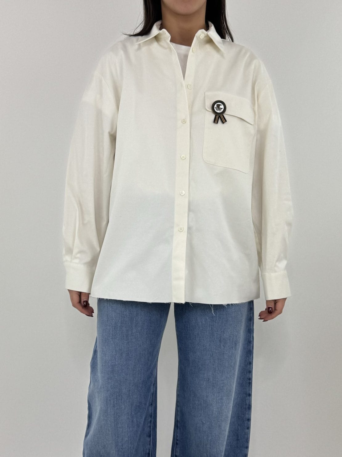 Camicia taglio vivo bianco