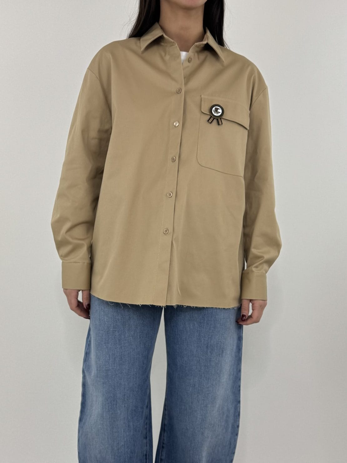 Camicia taglio vivo Beige