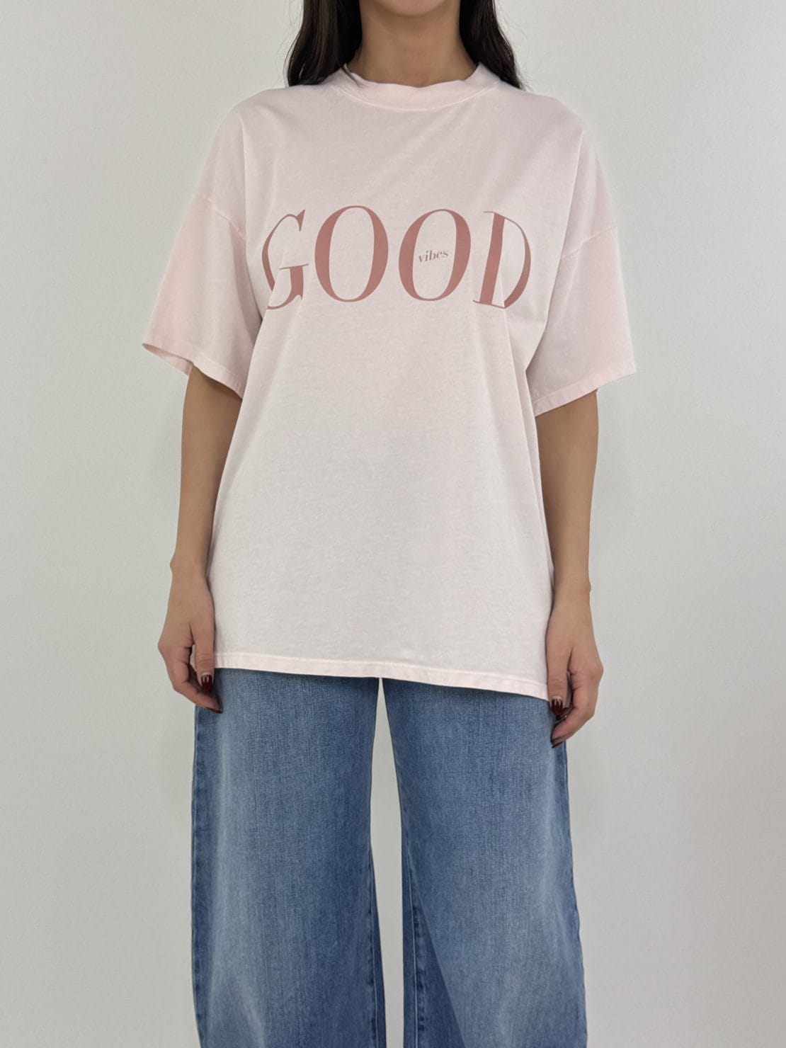 T-shirt good vibes pink