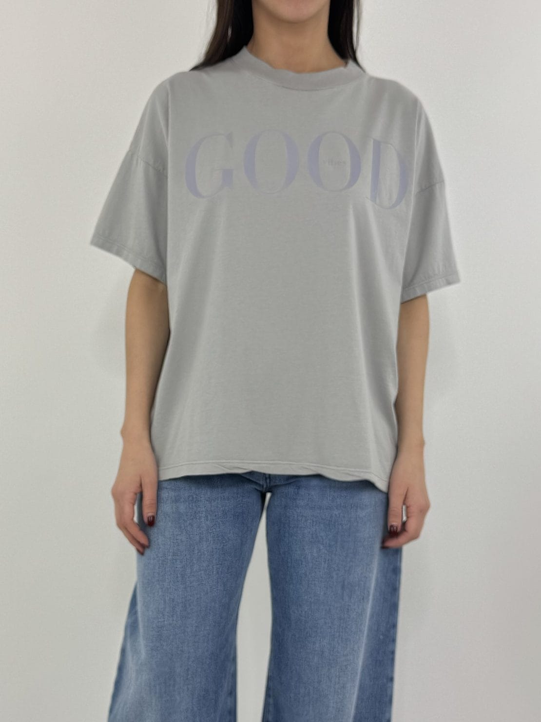 T-shirt good vibes grigio