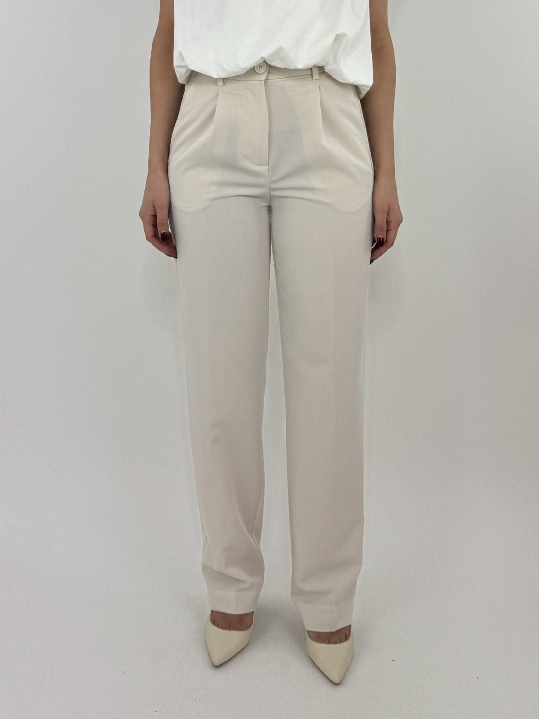 Pantalone sartoriale panna