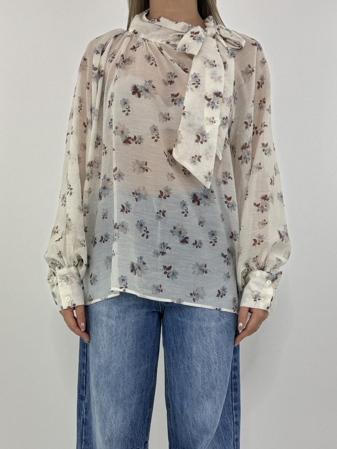 Camicia floreale bianca