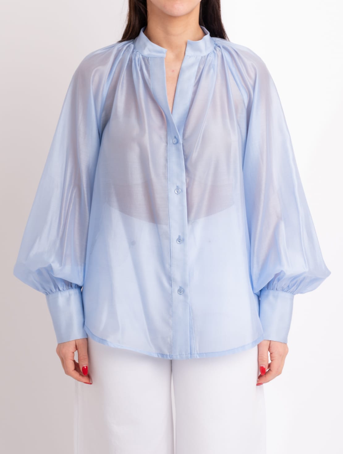 Camicia tencel celeste