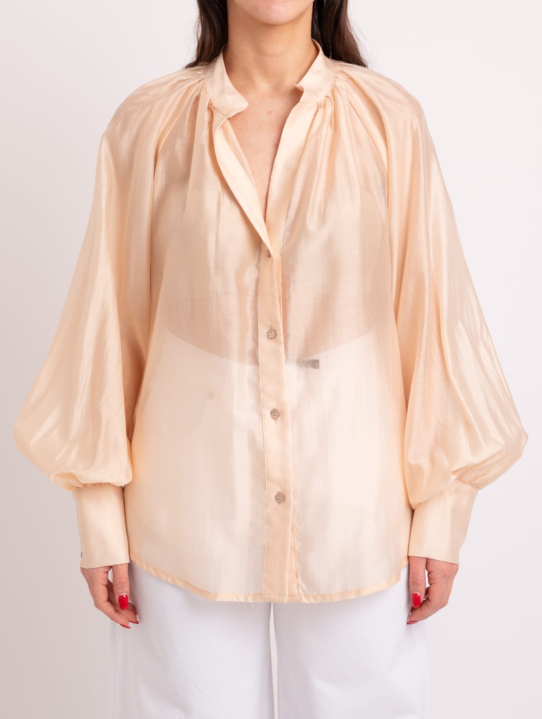 Camicia tencel beige