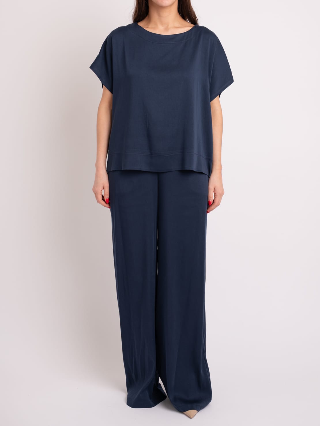 Maglia tencel blu