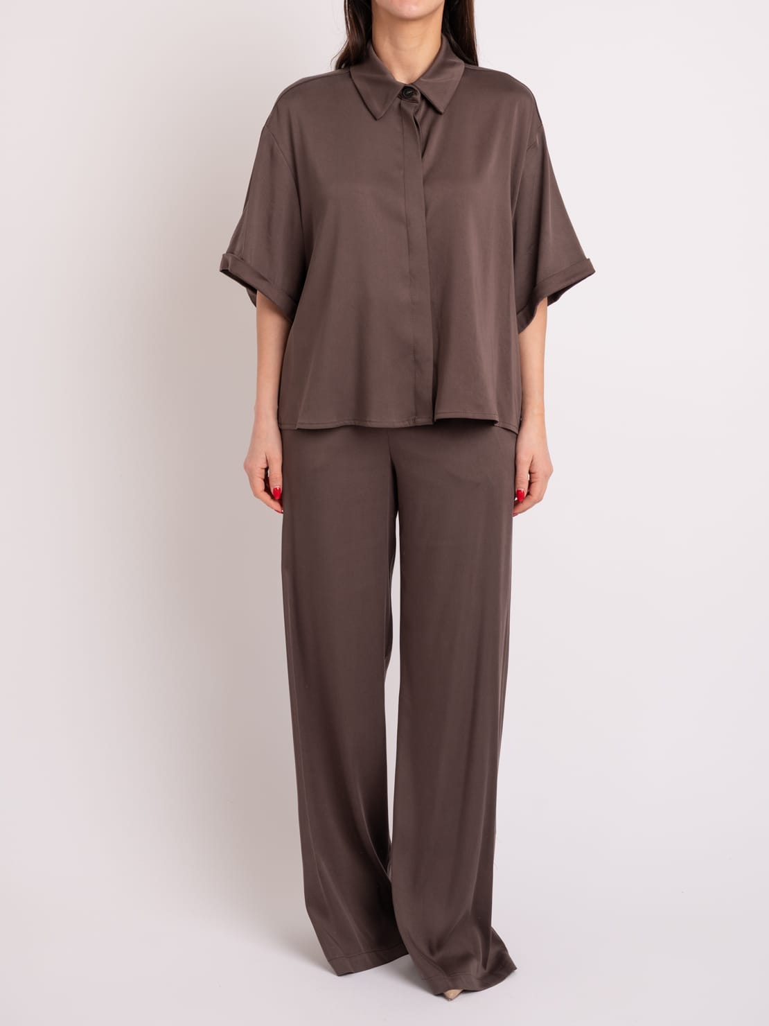 Camicia tencel  moka