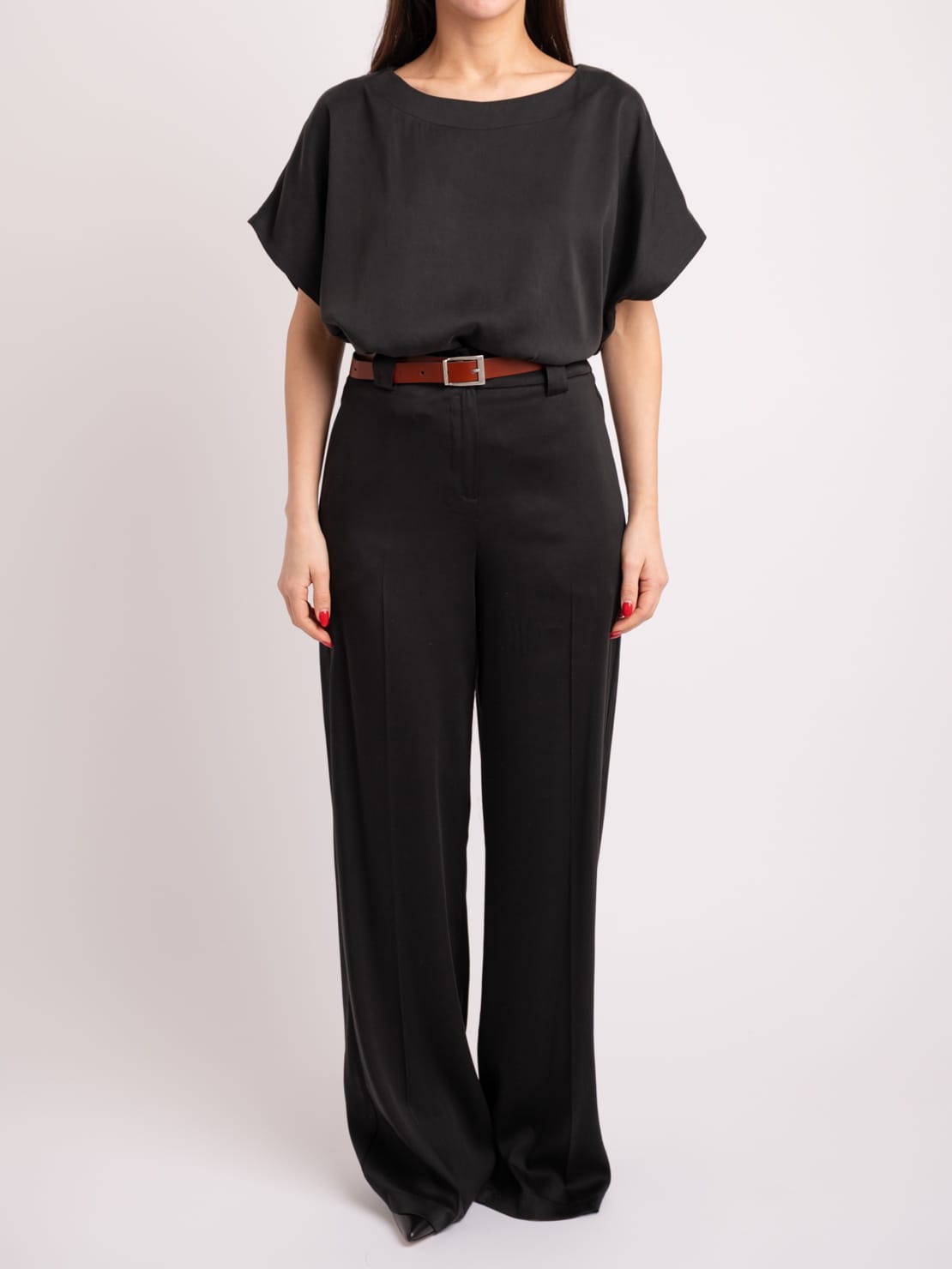 Pantalone tencel nero