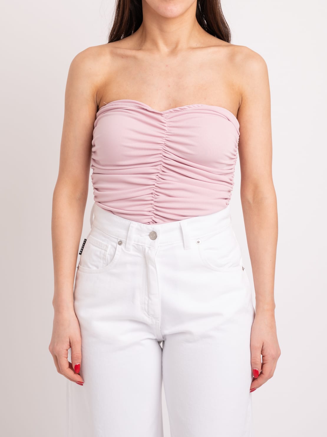 Body drappeggio rosa