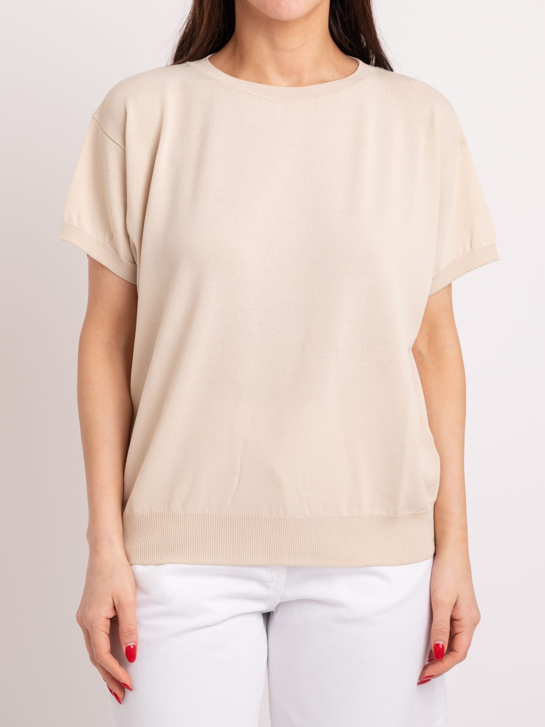 Maglia leggera regolare sabbia