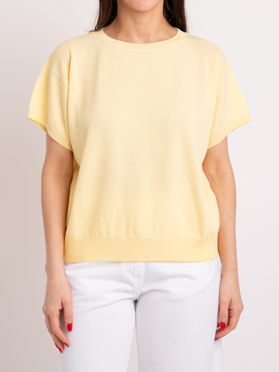 Maglia crop giallo