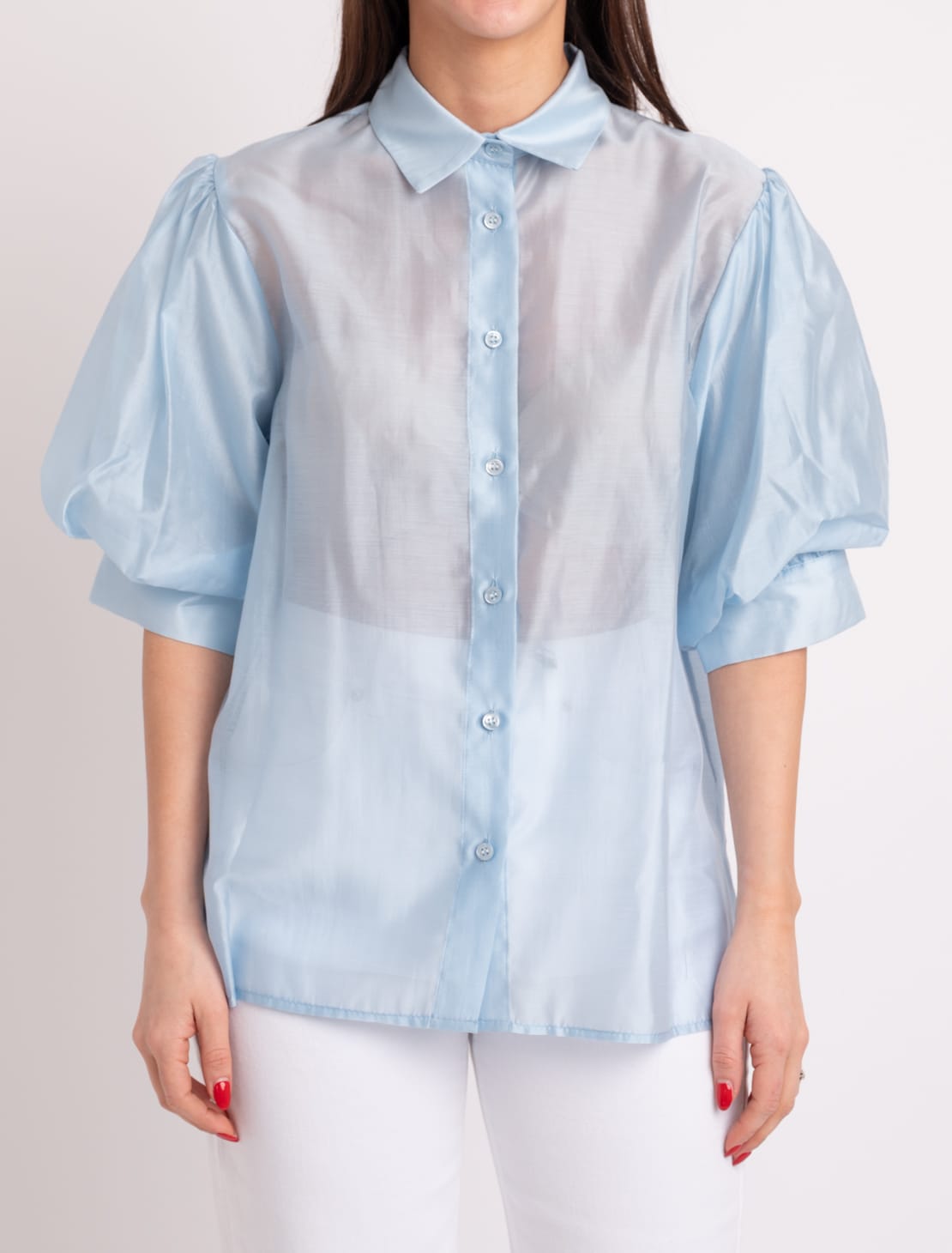 Camicia mezza manica azzurro