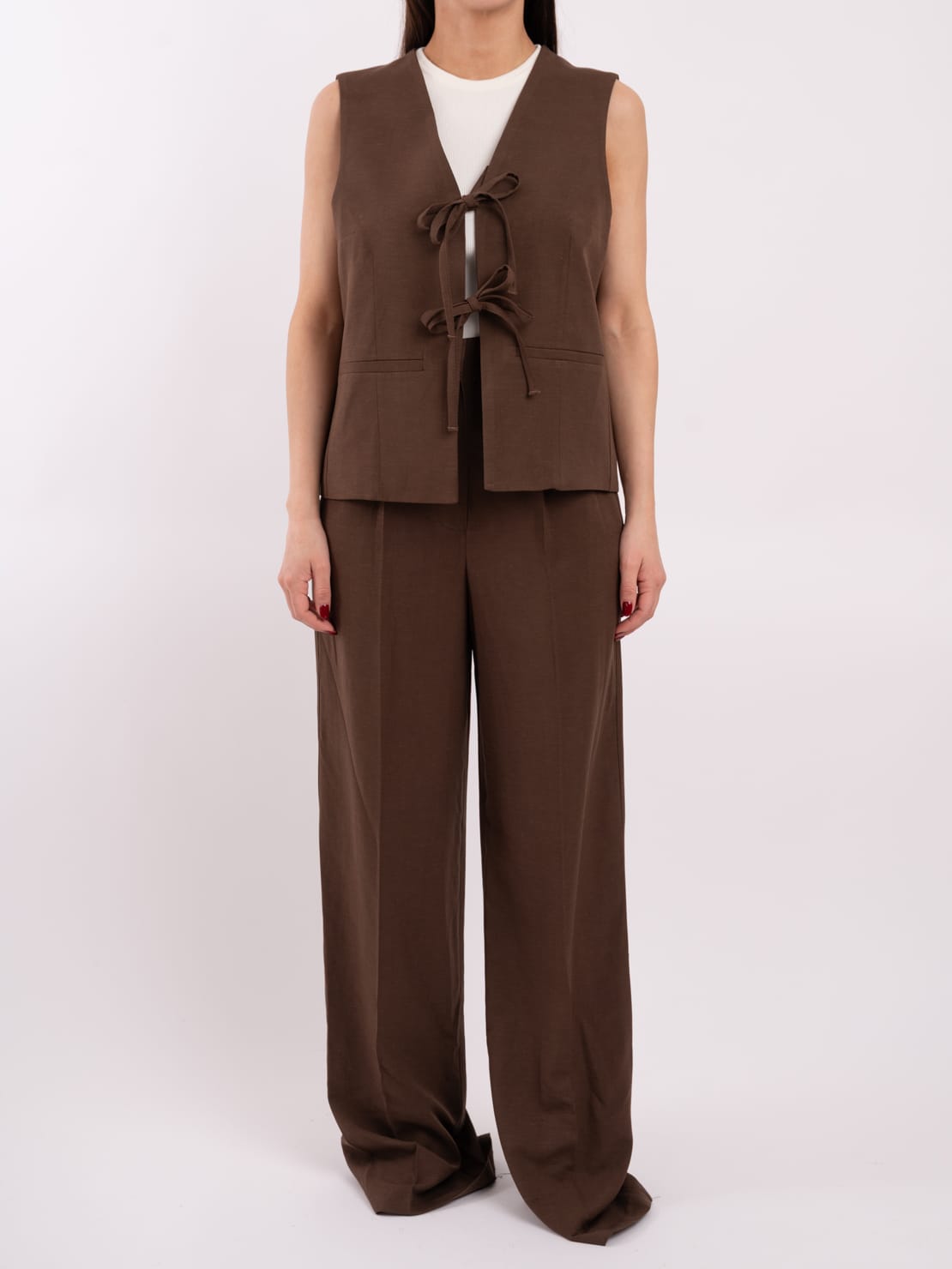 Completo gilet lacci moro