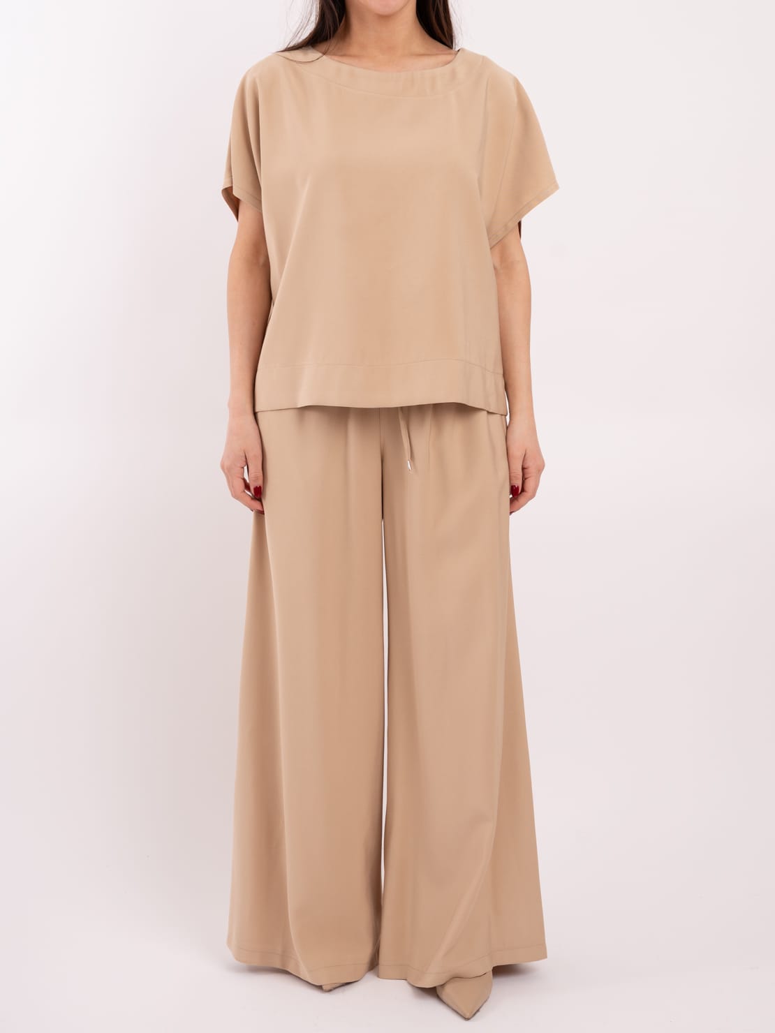 Completo maglia + pantalone viscosa fluida safari