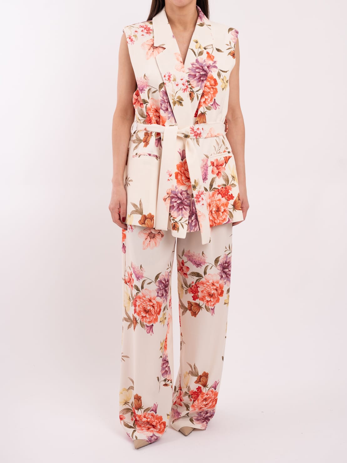 Giacca gilet fiori grandi