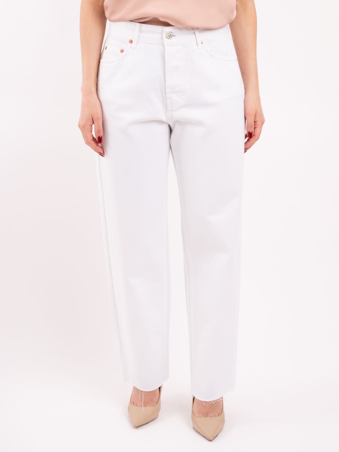 Jeans taglio vivo bianco