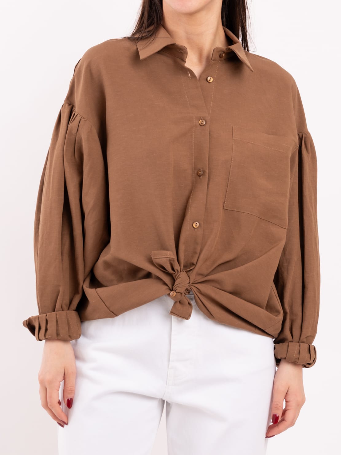 Camicia taschino tabacco