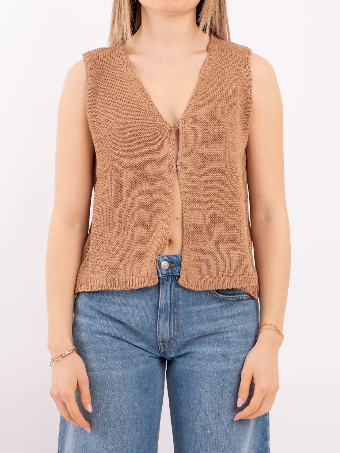 Gilet in maglia bruciato
