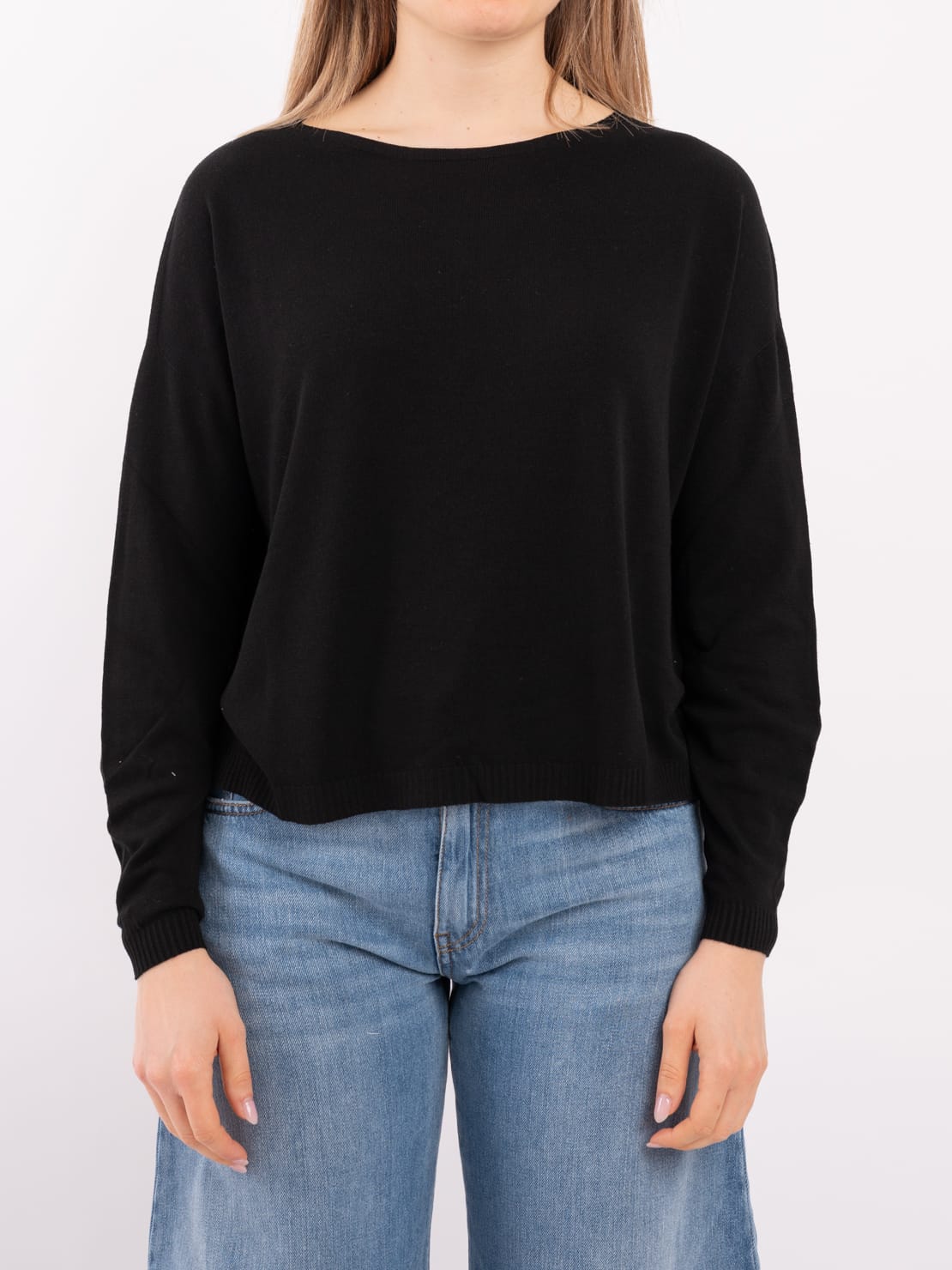 Pullover leggero crop nero