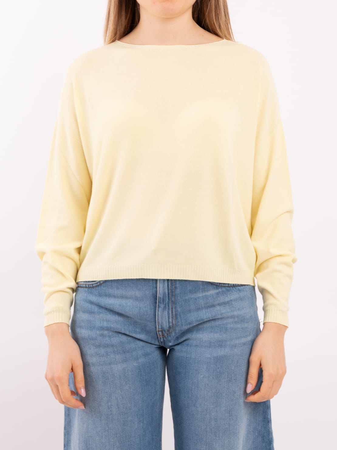 Pullover leggero crop giallo